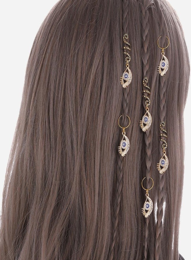 Amosfun Pendant Hair Jewelry for Braids, Women Girl Halloween Tiara Evil Alloy Crystal Dreadlock Accessories 6 Pack - Image 3