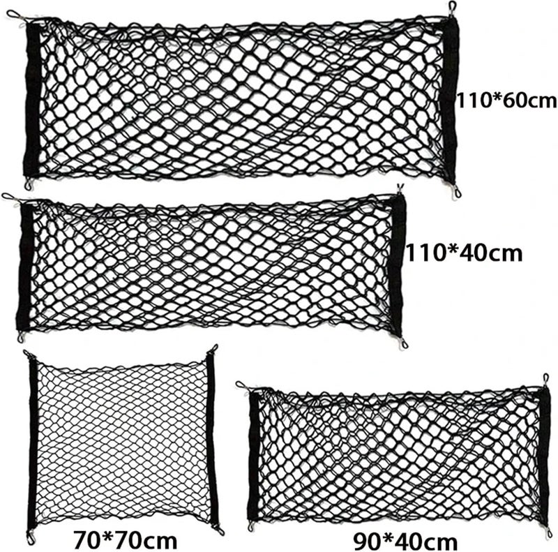 Cargo Net 4pcs Mesh Trunk Seat Elastic String Net Universal Storage Bag for Load Securing(SingleLayer110X60cm) - Image 3