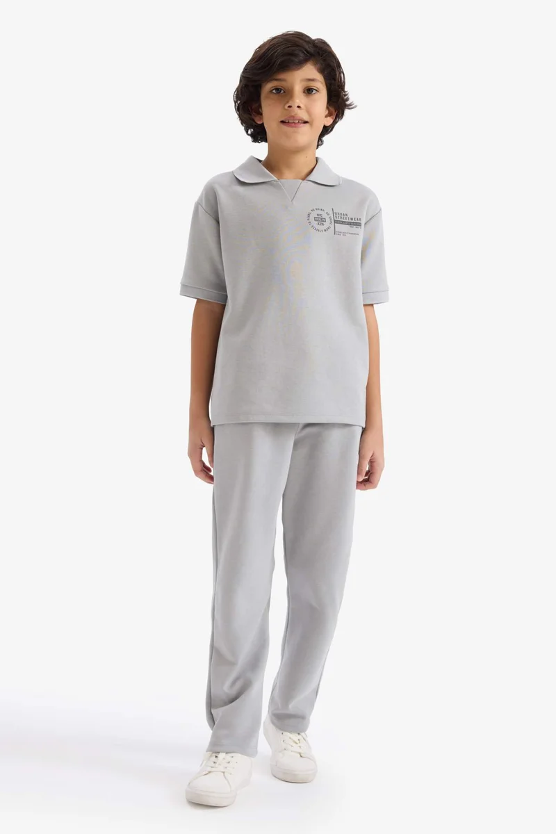 ديفاكتو Boy Polo T-shirt Pants 2 Piece Set