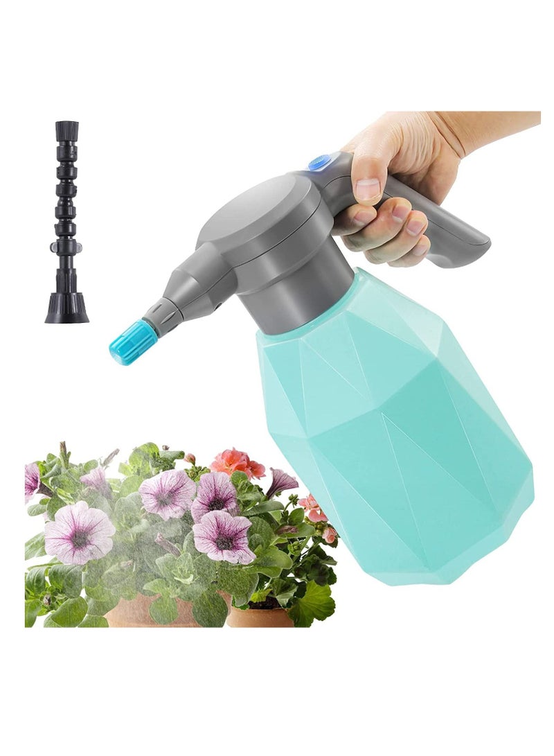 Generic Electric Spray Bottle Plant Mister for Indoor Outdoor 2L Automatic Watering Self-priming Water Pump can Usb Rechargeable Battery Powered Sprayer with Adjustable Mist Nozzle Hands-free Spout for Gardening Fertilizing Cleaning (Blue) - Image 1