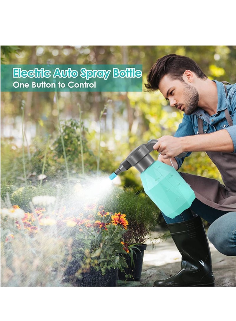 Generic Electric Spray Bottle Plant Mister for Indoor Outdoor 2L Automatic Watering Self-priming Water Pump can Usb Rechargeable Battery Powered Sprayer with Adjustable Mist Nozzle Hands-free Spout for Gardening Fertilizing Cleaning (Blue) - Image 2