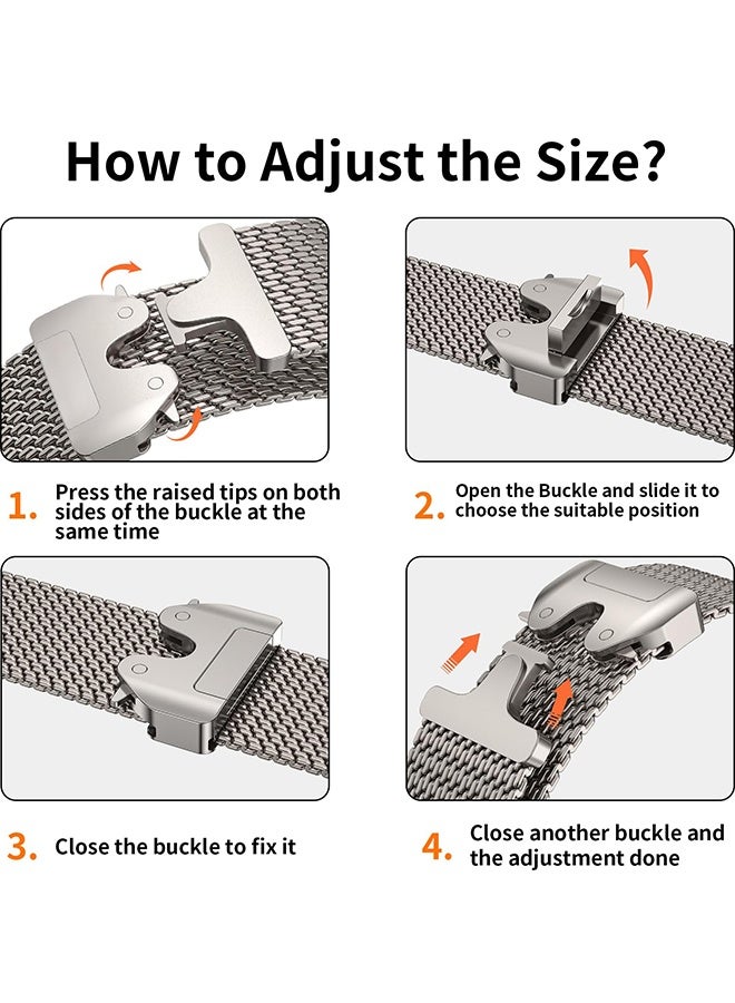 Stainless Steel Mesh Loop Band for Apple Watch Ultra 2 49mm Series 10 46mm 9 8 7 45mm 6 5 4 44mm: Parachute Style Buckle Titanium Compatible Strap for Daily Wear Business Eid Gatherings Sports,Ideal Gift - Image 4