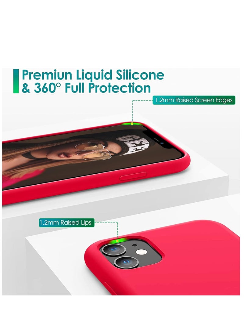 Silicone Case Compatible with iPhone 11 6.1 inch Case Ultra Soft Shockproof Liquid Silicone Phone Case with Anti-Scratch Microfiber Lining Hot Pink - Image 4