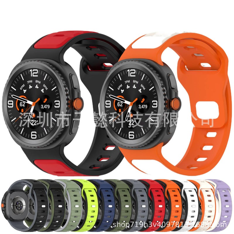 سوار ساعة ذكية رياضي من السيليكون متوافق مع Samsung Galaxy Watch 8 Classic بملاءمة قابلة للتعديل وحزام ناعم للاستبدال اليومي باللون رمادي قابل للتعديل - Image 2