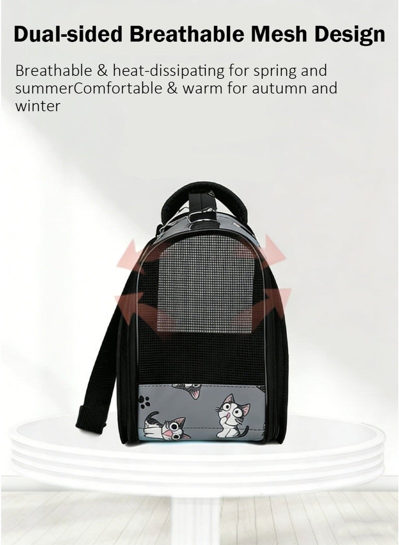 Sisily Cat backpack strap foam handbag, small dog backpack strap, suitable for small and medium-sized dogs and cats, portable travel breathable foldable large space single shoulder cat backpack - Image 4