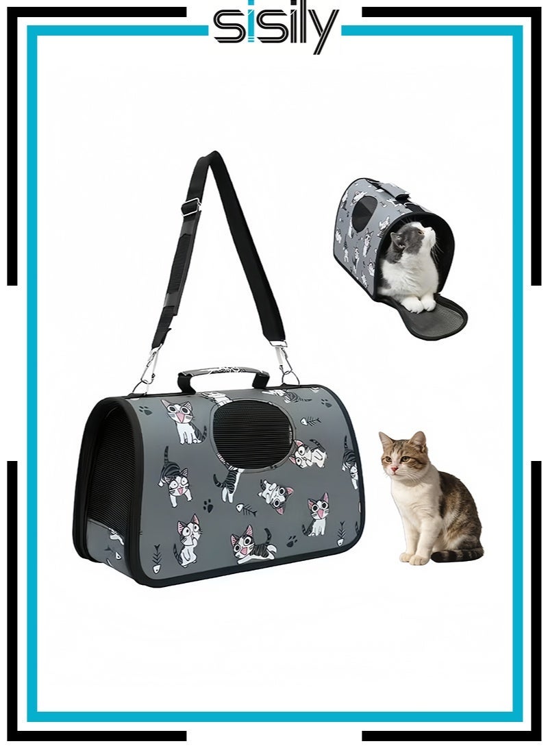 Sisily Cat backpack strap foam handbag, small dog backpack strap, suitable for small and medium-sized dogs and cats, portable travel breathable foldable large space single shoulder cat backpack - Image 1