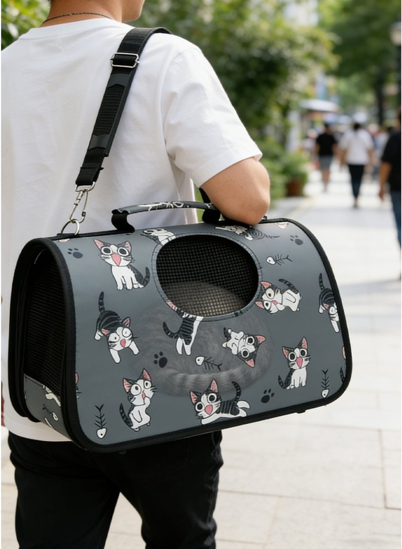 Sisily Cat backpack strap foam handbag, small dog backpack strap, suitable for small and medium-sized dogs and cats, portable travel breathable foldable large space single shoulder cat backpack - Image 2