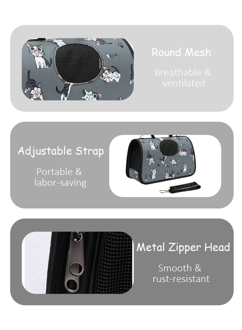 Sisily Cat backpack strap foam handbag, small dog backpack strap, suitable for small and medium-sized dogs and cats, portable travel breathable foldable large space single shoulder cat backpack - Image 3