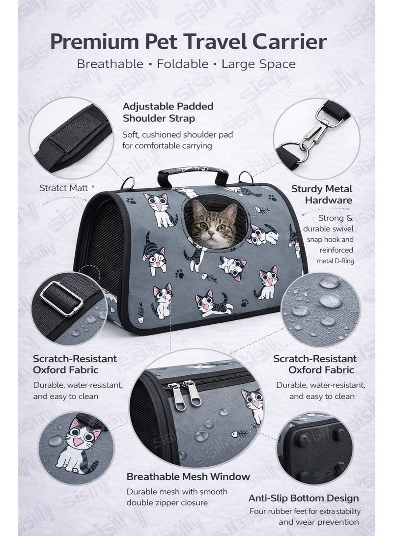 سيسلي حقيبة يد من الفوم بحزام ظهر للقطط، حزام ظهر للكلاب الصغيرة، مناسب للكلاب والقطط الصغيرة والمتوسطة الحجم، حقيبة ظهر محمولة قابلة للتنفس وقابلة للطي ومساحة كبيرة وكتف واحد للقطط - Image 5