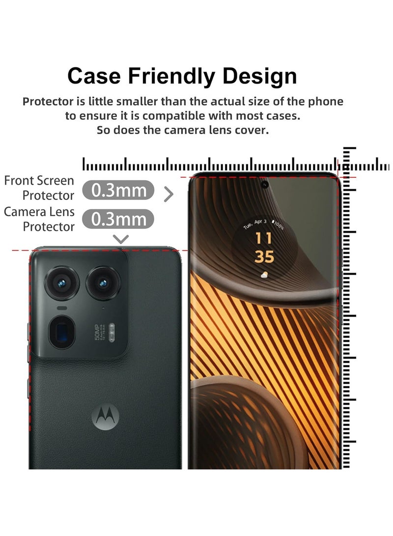 Screen Protector Compatible with Motorola Moto Edge 50 Ultra 【2 Pack】 Tempered Glass + 【2 Pack】 Camera Lens Protector, 【Maximum Coverage】 HD Tempered Glass for Moto Edge 50 Ultra - Image 5