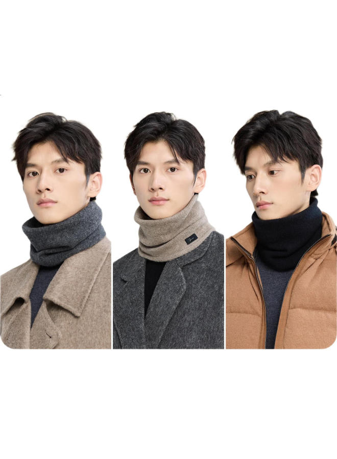 Jiumu Pure Wool Men'S Scarf Winter Outdoor Cold-Proof Autumn And Winter Riding Neck Protection Men'S Warm Neck Scarf Men'S Gift - Image 1