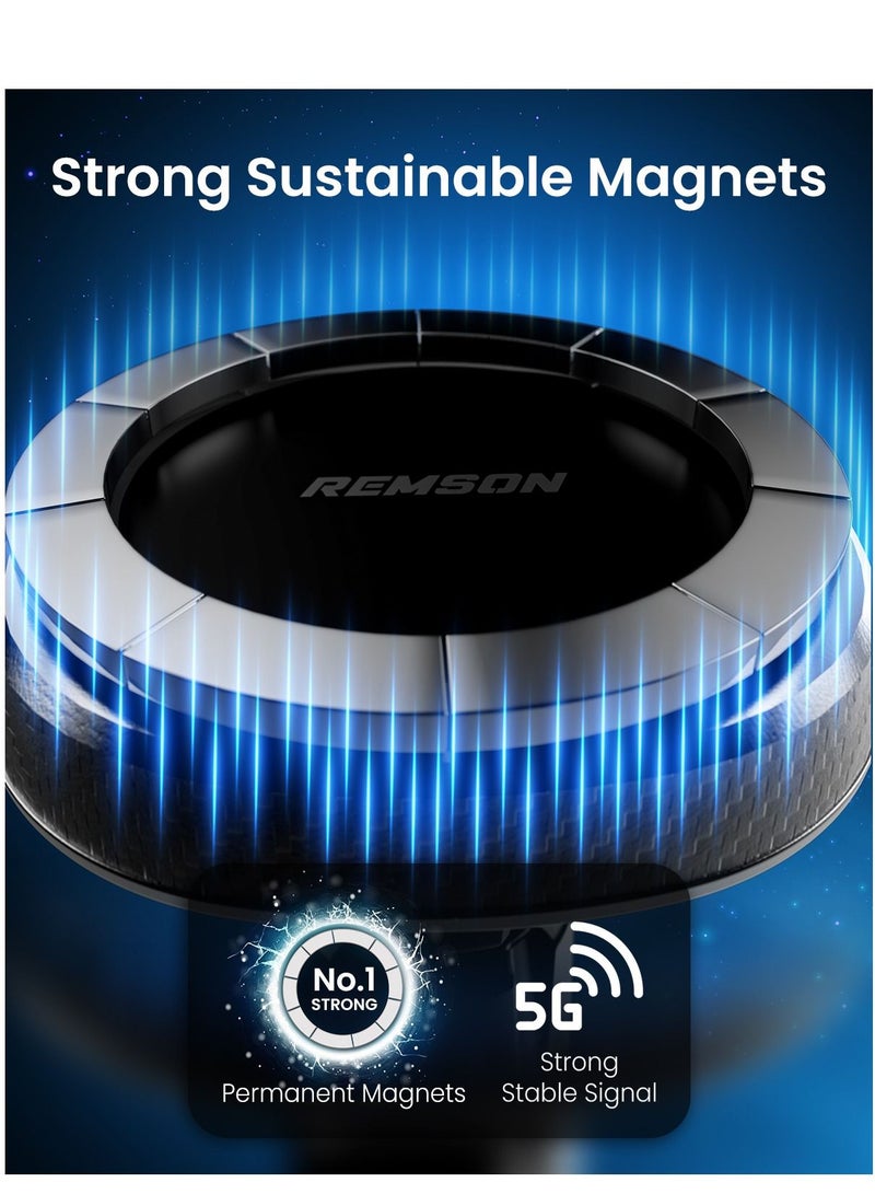 Remson Magnetic Car Mount Phone Holder for Dashboard and Windshield 360° Adjustable with Metal Plate Compatible for iPhone 14/13/12 Series and All Phones - Image 3