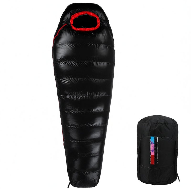 Women Men 95% White Duck Down Lightweight Sleeping Bag with Compression Sack for Backpacking Camping Hiking Traveling - Image 1