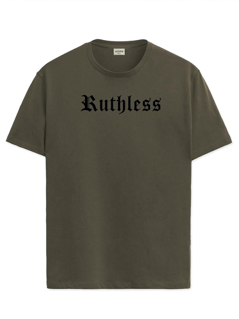 ADRO Men's Olive Graphic Printed T-Shirt - Ruthless Design - Image 1