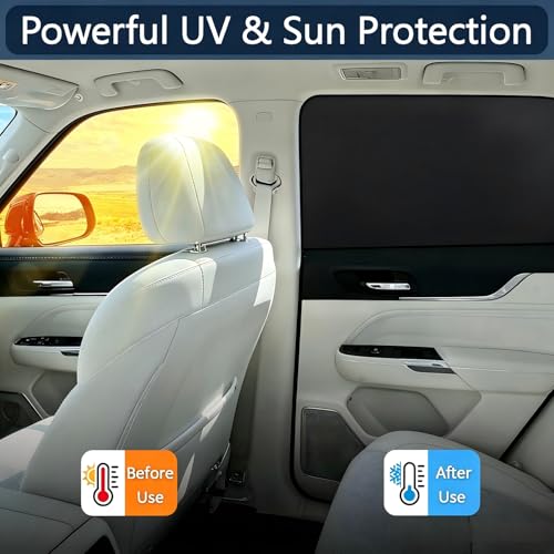 KOCZIL Car Window Covers for Privacy Universal Side Window Sun Shades for Camping Baby Naps Travel UV Heat Reduction Easy Install Magnetic Car Window Shades - Image 3