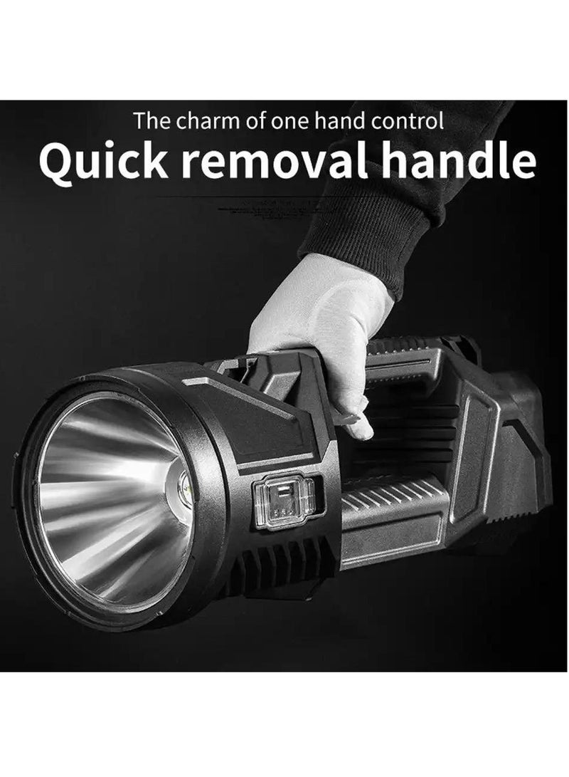 Rechargeable Solar Powered Flashlight, LED Fishing Flashlight with Cup Light and Solar Panel, Super Bright Solar Flashlight for Fishing, Sea, Camping - Image 1