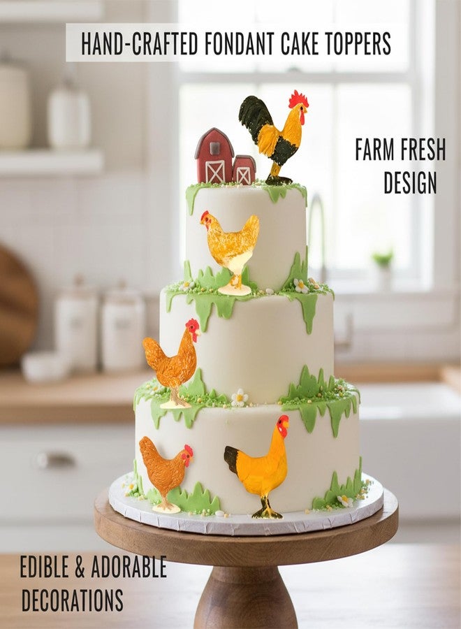 Xcake Lcook Rooster Chicken Silicone Molds, 4-Piece, Farm Animal Chocolate Fondant Molds, for Cake Decoration Candy Cupcake Topper Pop Popsicle Polymer Clay Crafts - Image 4