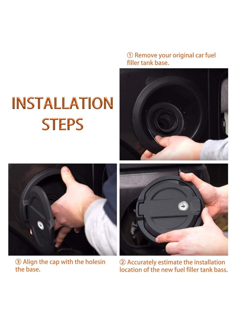 Generic Fuel Cap Cover with Filler Door Locking Gas for Jeep Wrangler JL 2018-2024 Sports Sahara Rubicon  - Image 2