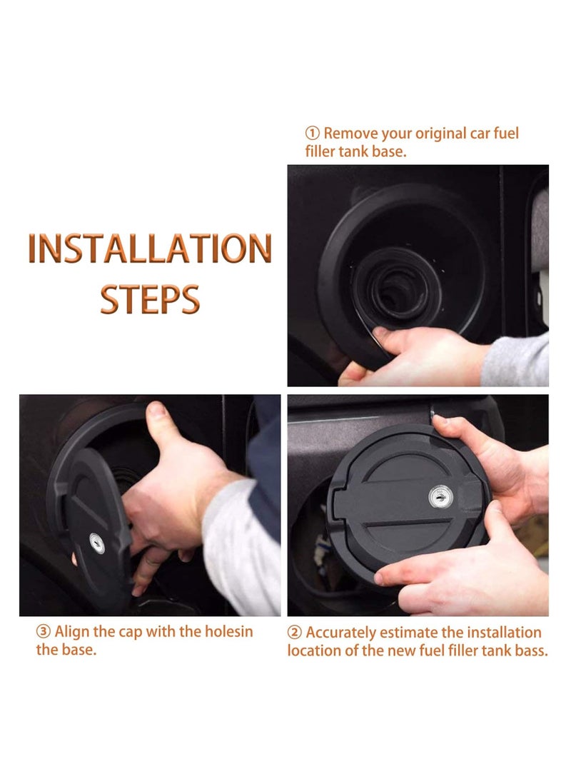 Generic Fuel Cap Cover with Filler Door Locking Gas for Jeep Wrangler JL 2018-2024 Sports Sahara Rubicon  - Image 4