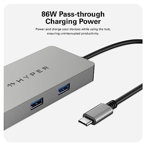 HyperDrive 5 Port USB C Hub 86W Power Delivery 4K HDMI Ethernet 5Gbps USBA USB Hub for Laptop Chromebooks and USBC Compatible Devices - Image 3