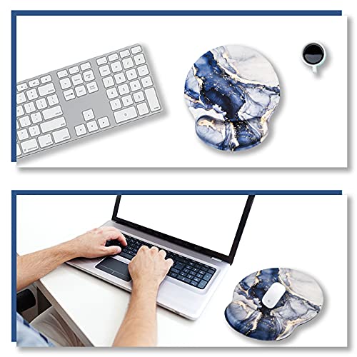 ARTSO Ergonomic Mouse Pad with Wrist Rest Support Gel, Non Slip Rubber Base Pad Computer PC Laptop Women Men Mousepad for Home, Office, Gaming, Working Easy Typing, Pain Relief, Gilt Marble - Image 5