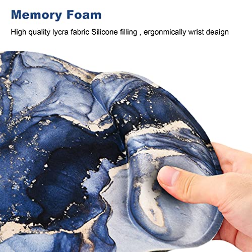 ARTSO Ergonomic Mouse Pad with Wrist Rest Support Gel, Non Slip Rubber Base Pad Computer PC Laptop Women Men Mousepad for Home, Office, Gaming, Working Easy Typing, Pain Relief, Gilt Marble - Image 3