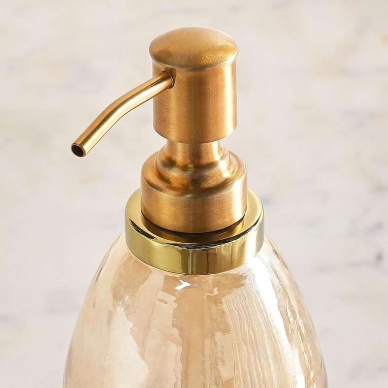Pan Home موزع صابون زجاجي إنغما - ذهبي - Image 2