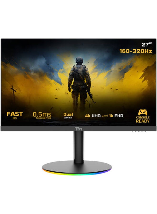 TWISTED MINDS Dual Switch Gaming Monitor TMDX27B 27" FHD, 160/320Hz, MPRT 0.5ms, HDMI 2.1, Fast IPS (Support PS5) - Black black - Image 1