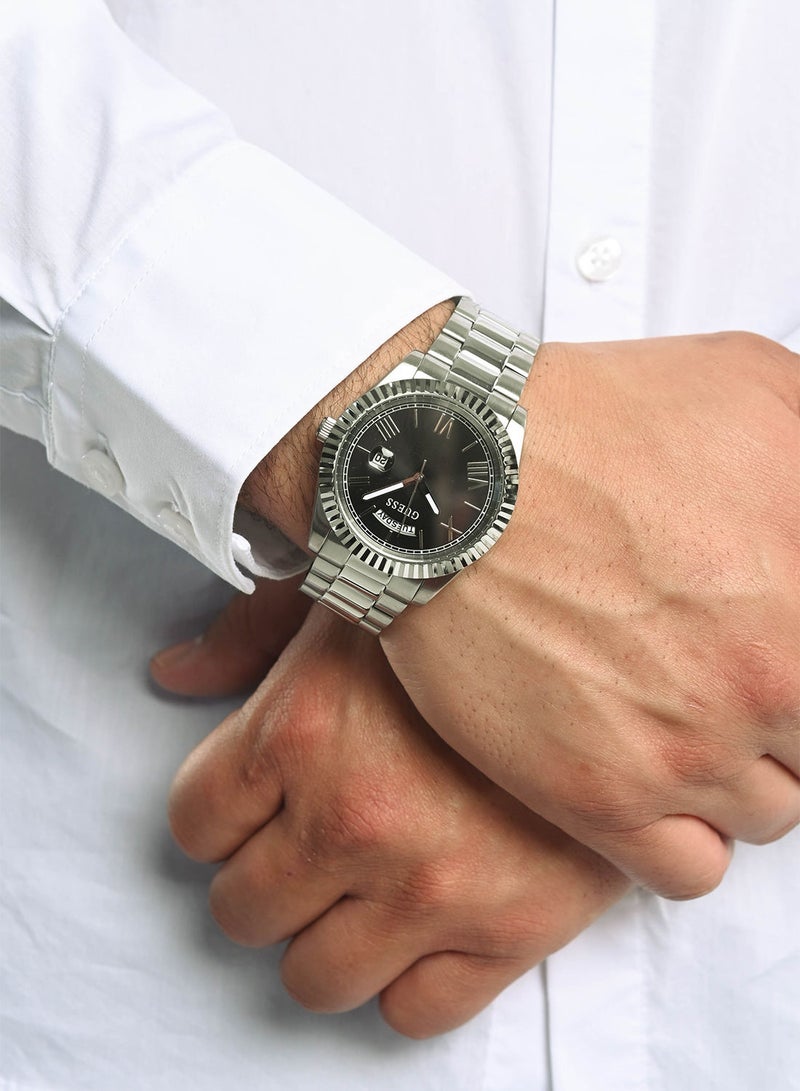 GUESS Men Analog Round Shape Stainless Steel Wrist Watch GW0265G1 42 mm - Image 5