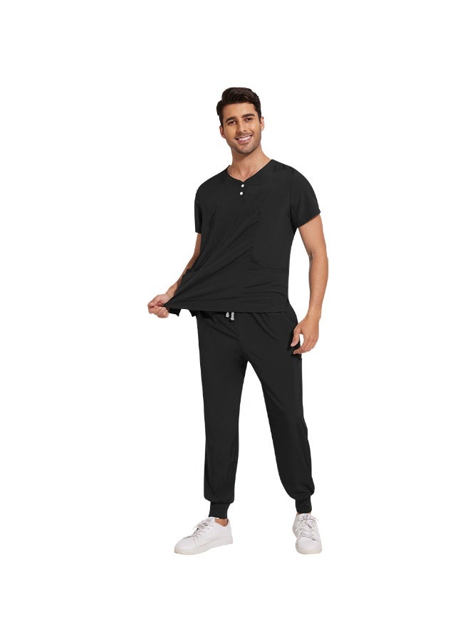 NIBEMINENT 2-Piece Working Scrubs Set - Scrubs Uniform Top & Pants for Surgery SPA & Beauty Workwear - Image 1