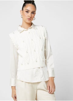 Pearl Detail Sweater Vest