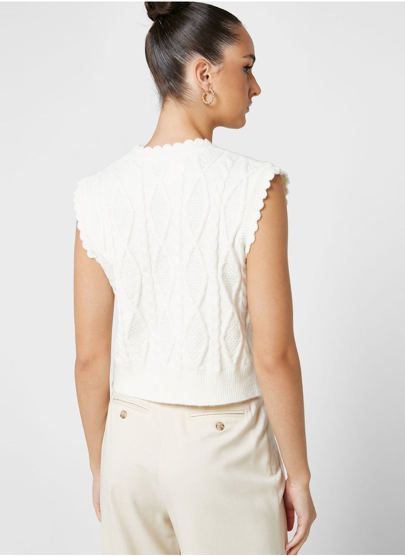 ELLA - Pearl Detail Sweater Vest - Image 1