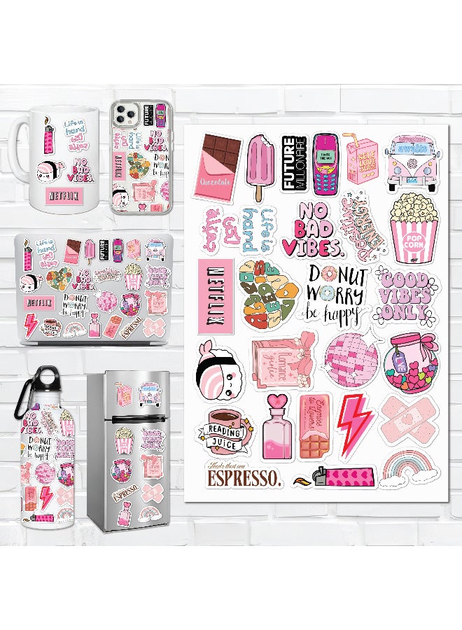 لاصق للابتوب - أشكال لطيفة مخصصة، مثالي لإضفاء الطابع الشخصي على جهازك، مقاوم للماء والخدش والحرارة، مناسب لأجهزة اللابتوب والأكواب والمرايا والزجاجات، ملصق فينيل لامع، 24 قطعة - Image 1