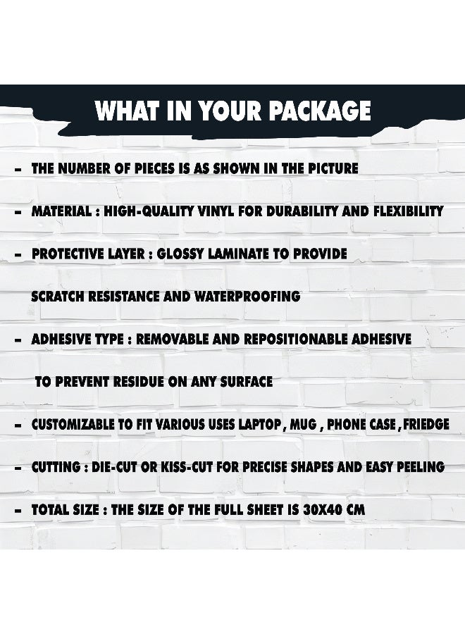 لاصق للابتوب - أشكال لطيفة مخصصة، مثالي لإضفاء الطابع الشخصي على جهازك، مقاوم للماء والخدش والحرارة، مناسب لأجهزة اللابتوب والأكواب والمرايا والزجاجات، ملصق فينيل لامع، 24 قطعة - Image 4