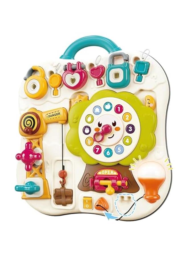 Toddler Busy Board Toys, Montessorri Baby Sensory Toy for 1 Year Old, Kids Fine Motor Skill Learning Activity Board W/Light Sound, Birthday Gift for 12 18 Month Infant 2 3 4 Yr Girl Boy  - Image 1