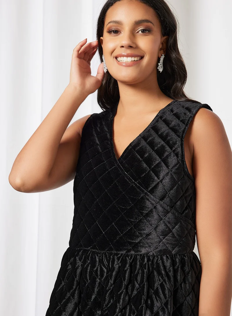 PIECES Quilted Midi Dress