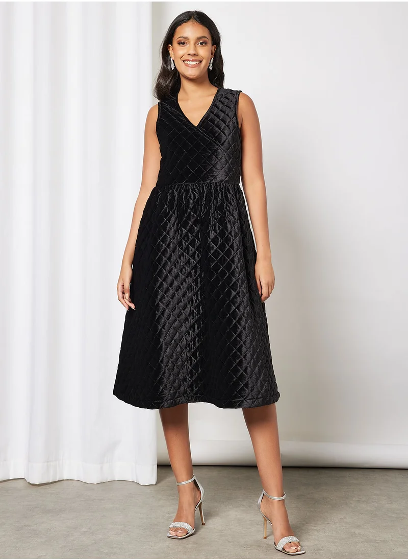 PIECES Quilted Midi Dress