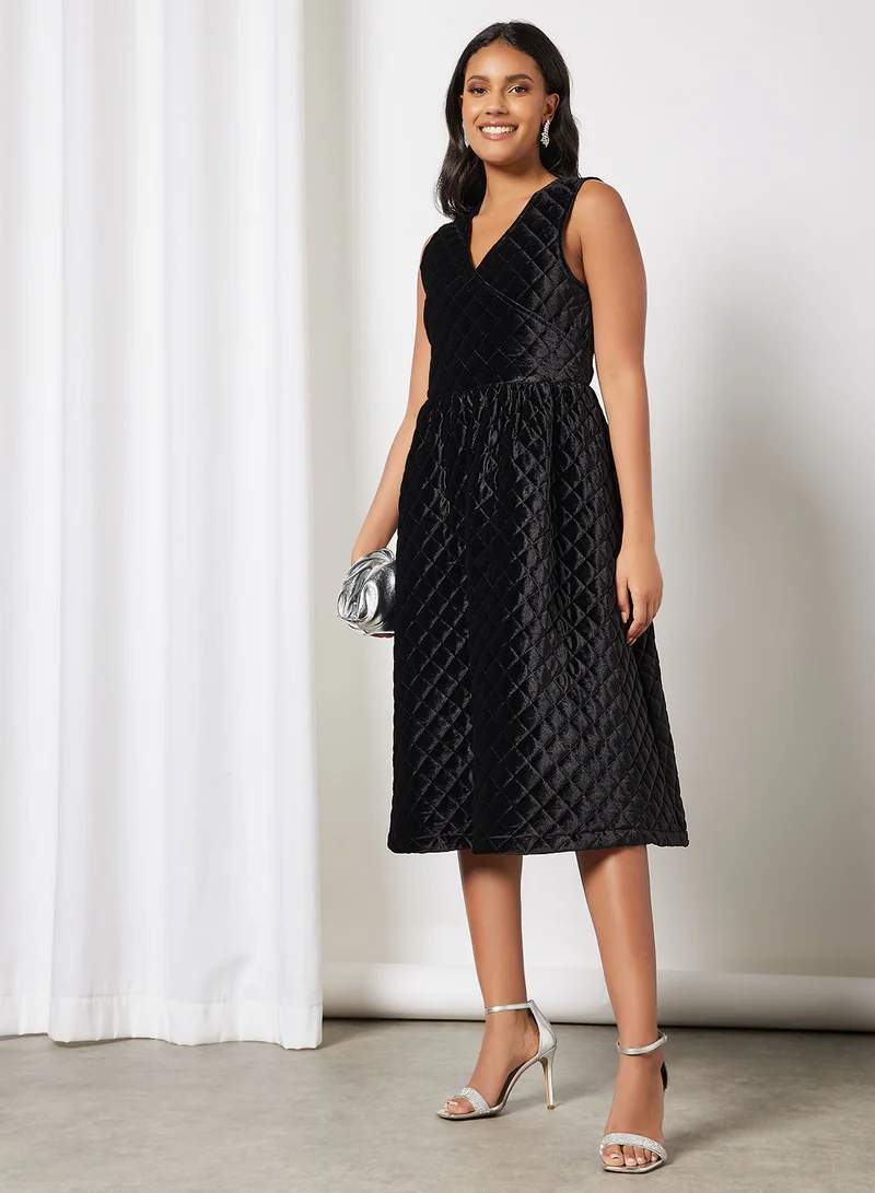 PIECES Quilted Midi Dress