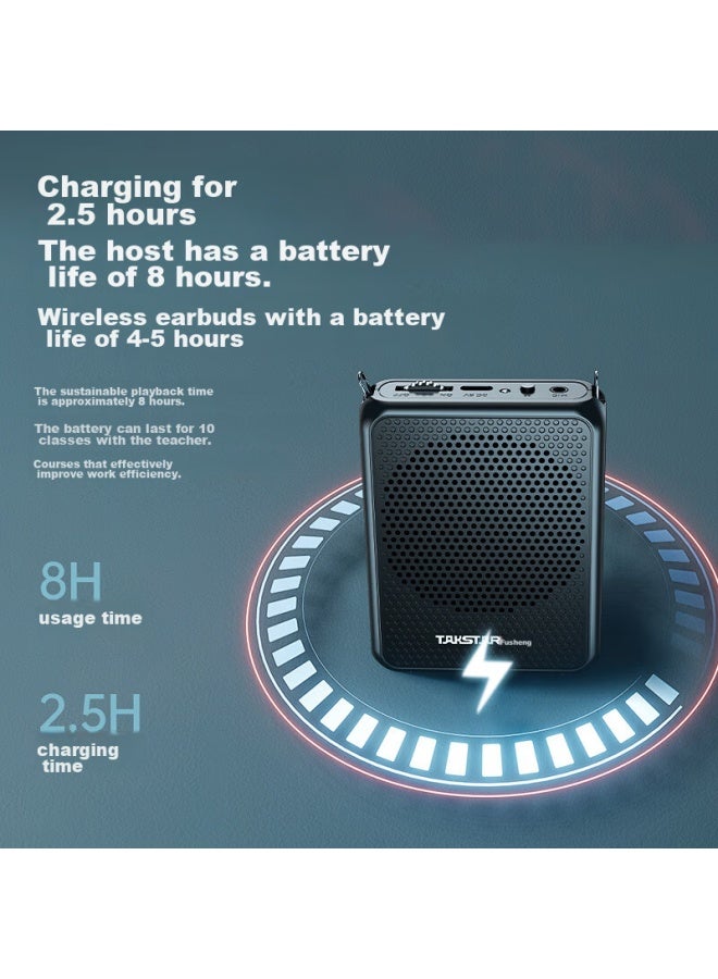 TAKSTAR مضخم صوت لاسلكي E300mini للمعلمين، مكبر صوت خارجي بلوتوث لمرشدي الجولات، أبيض - Image 2