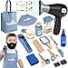Dreamon Barber Shop Pretend Play Set Kids Shaving Kit Wooden Hair Salon Toys for Boys with Wearable Beard Electric Shaver Blow Dryer Tool Bag Toddler Role Play Barber Accessories for Boys Girls Gifts - Image 2