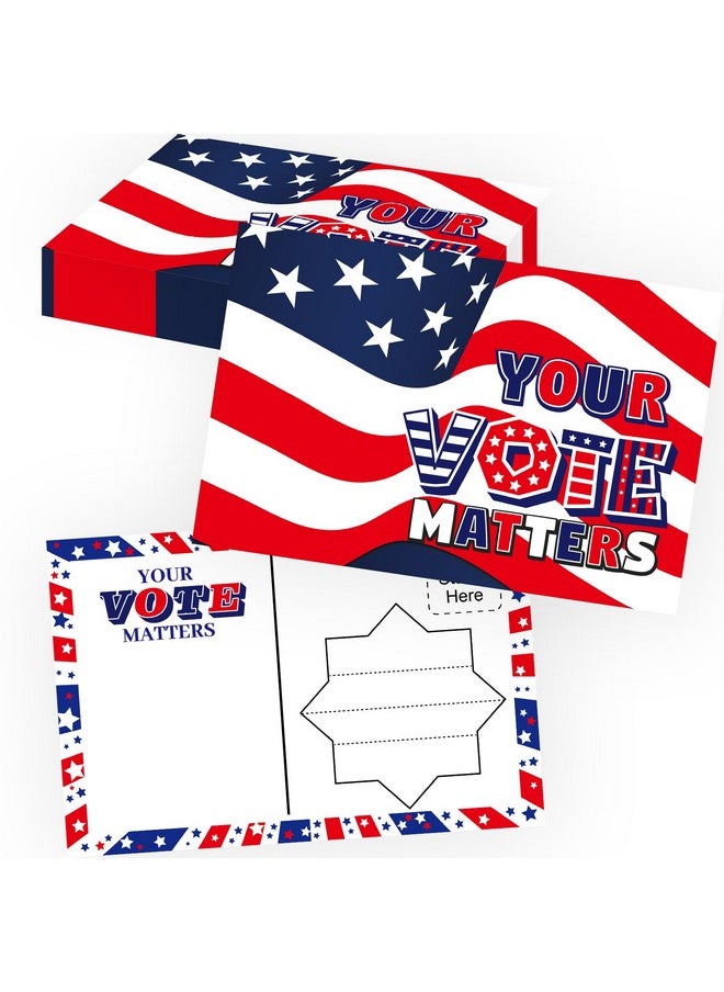 Fancy Land - Voter Postcards Your Vote Matters Patriotic American Flag Voting Cards For Election Campaign 100Pcs - Image 1