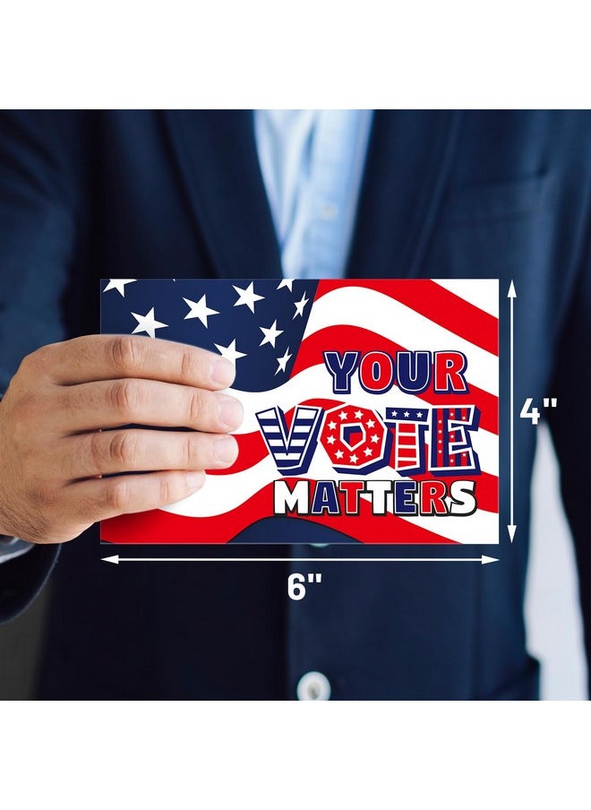 Fancy Land - Voter Postcards Your Vote Matters Patriotic American Flag Voting Cards For Election Campaign 100Pcs - Image 1