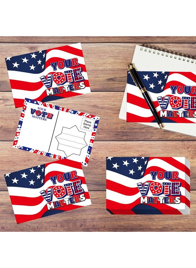 Fancy Land - Voter Postcards Your Vote Matters Patriotic American Flag Voting Cards For Election Campaign 100Pcs - Image 1
