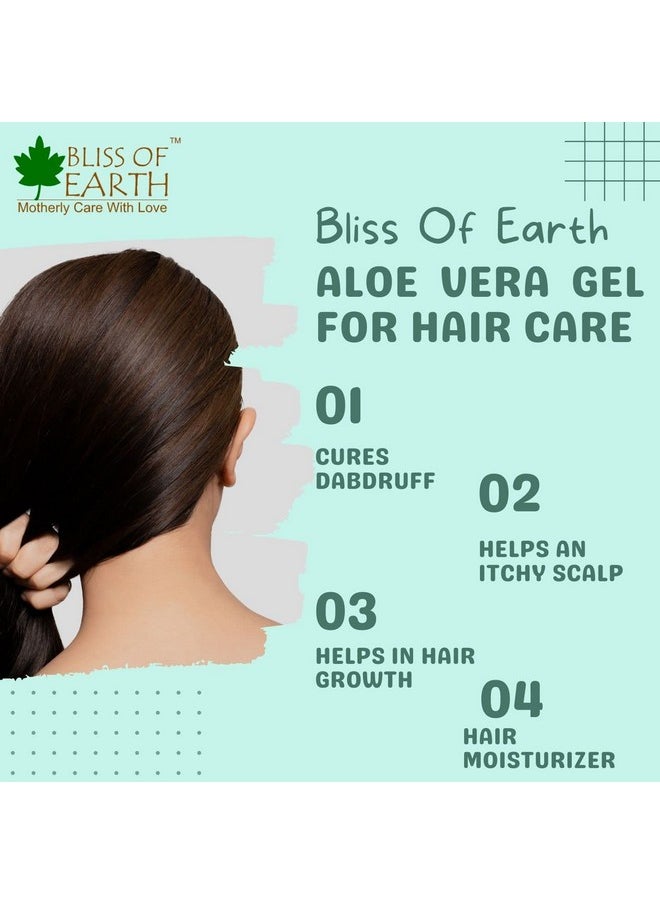 BLISS OF EARTH - 99% Pure Crystal Clear Aloe Vera Gel For Face Hair Skin Dark Spots, Effective Cooling, Soothing & Hydrating, 100Gm - Image 1