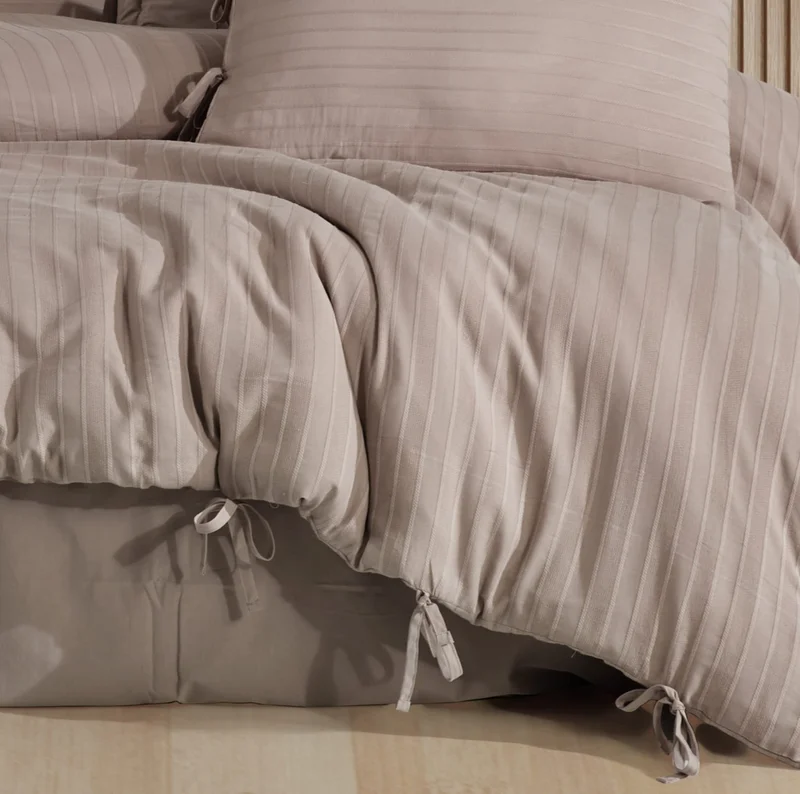 Zebra Casa Elvin Double Duvet Cover Set / Beige