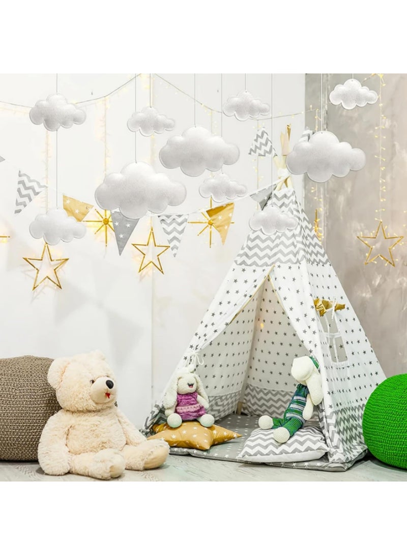 10pcs/Set 3D Felt Cloud Decor Hanging Clouds Ceiling Artificial Clouds Props Fake Cloud Wall Decor Clouds Imitation Decor Baby Shower - Image 3