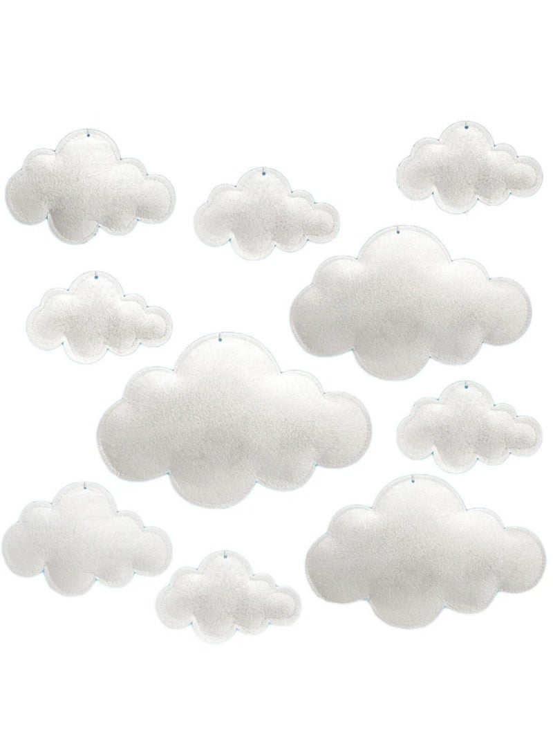 10pcs/Set 3D Felt Cloud Decor Hanging Clouds Ceiling Artificial Clouds Props Fake Cloud Wall Decor Clouds Imitation Decor Baby Shower - Image 5