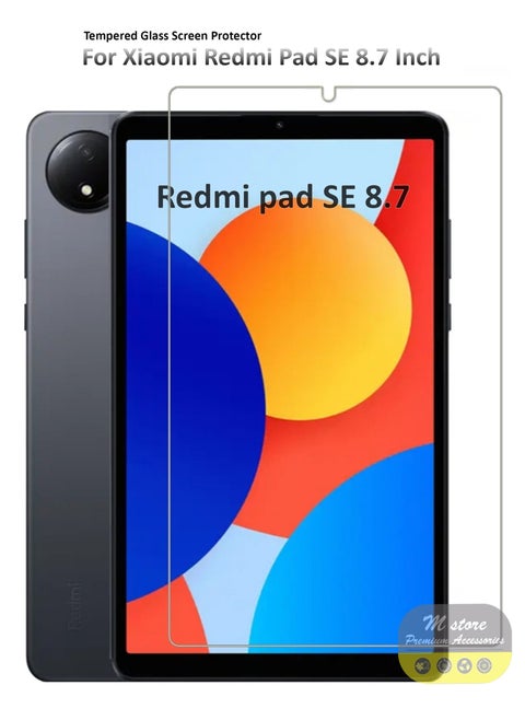 واقي شاشة من الزجاج المقوى لجهاز Xiaomi Redmi Pad SE مقاس 8.7 بوصة - شفافية عالية، لمسة دقيقة، مضاد للانفجار، حواف مقوسة ناعمة، سهل التركيب، واقي شاشة لجهاز Xiaomi Redmi Pad SE 8.7