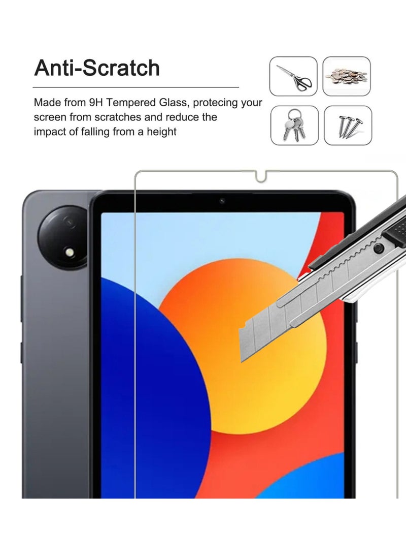 واقي شاشة من الزجاج المقوى لجهاز Xiaomi Redmi Pad SE مقاس 8.7 بوصة - شفافية عالية، لمسة دقيقة، مضاد للانفجار، حواف مقوسة ناعمة، سهل التركيب، واقي شاشة لجهاز Xiaomi Redmi Pad SE 8.7