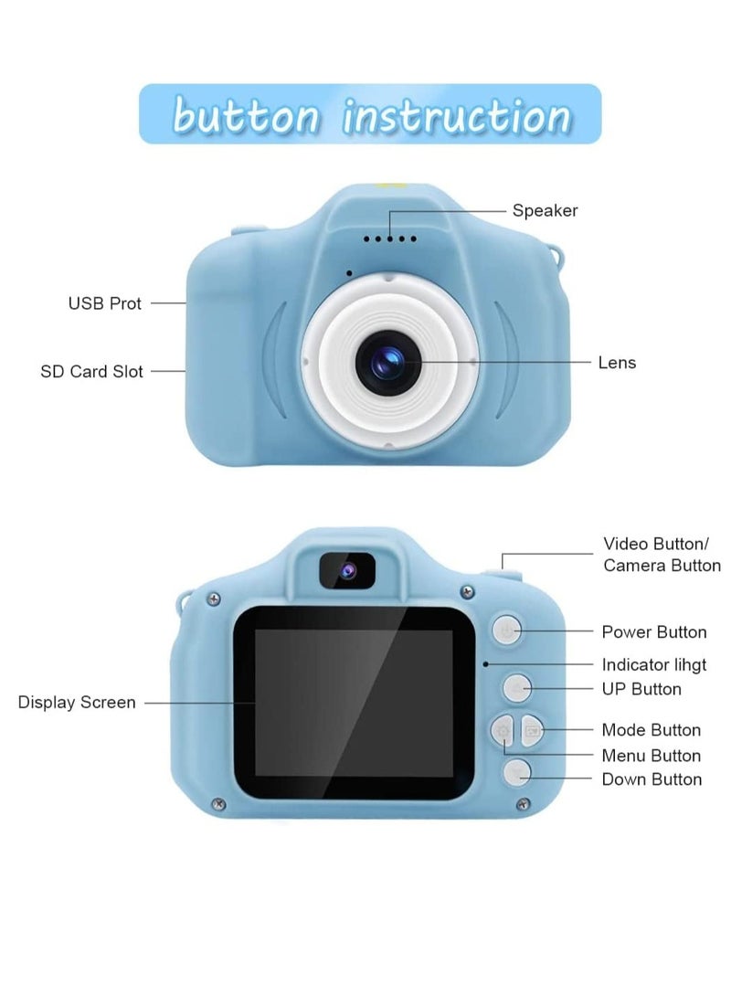 اكسيسن كاميرا رقمية صغيرة للأطفال مع بطاقة ذاكرة 32 جيجابايت، وكاميرا فيديو عالية الدقة، ومسجل فيديو LCD قابل لإعادة الشحن مقاس 2 بوصة، وكاميرا فيديو سيلفي، وهدية عيد ميلاد للأطفال والبنات والأولاد - Image 2